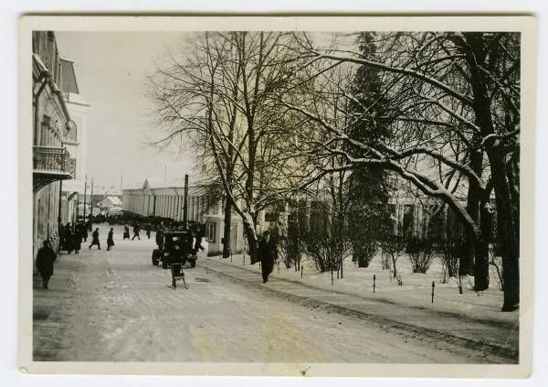 foto: Talvine vaade kaubahoovile Poe tänavalt 1930-1940