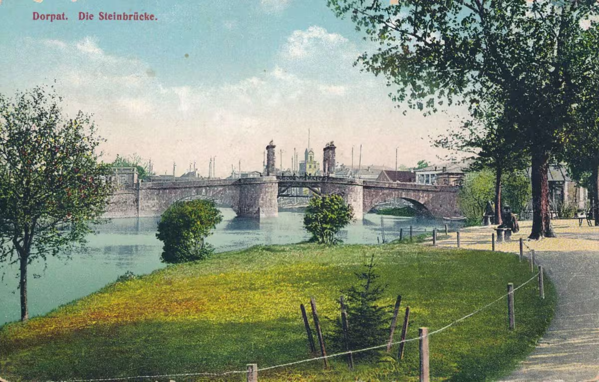 foto: Kivisild, park Emajõe paremkaldal 1925. a