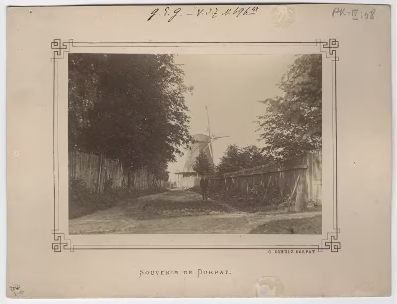 foto: Veski tänav tuulikuga 1880ndatel
